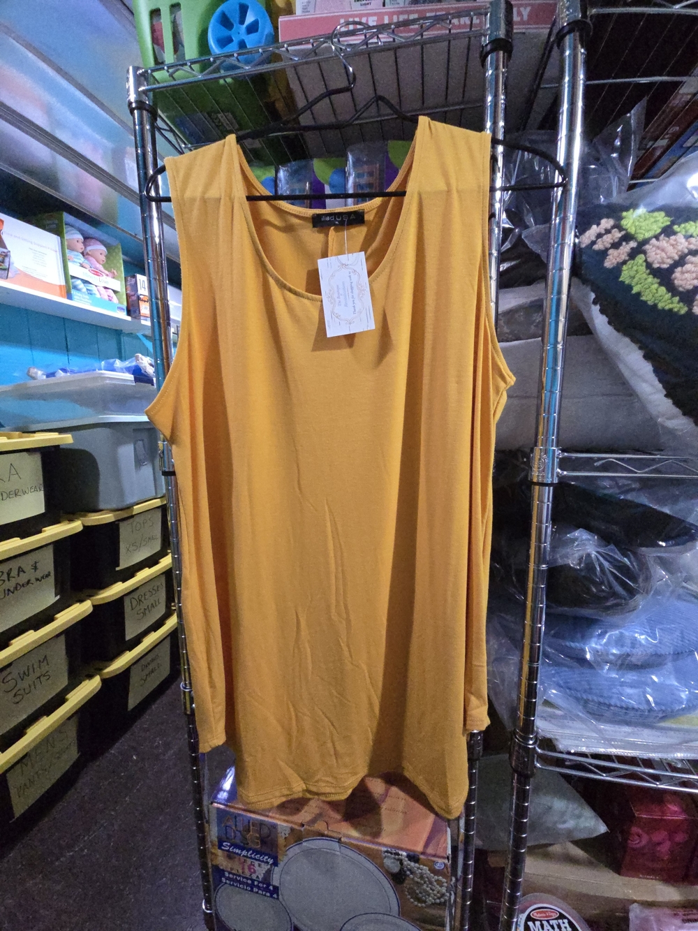 New XL Sleeveless Mustard Yellow Women's Tank Top
